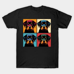 Pop Retro Rottweiler Art - Cute Puppy T-Shirt